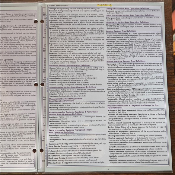 QuickStudy Medical Coding ICD-10-PCS - Picture 5 of 7